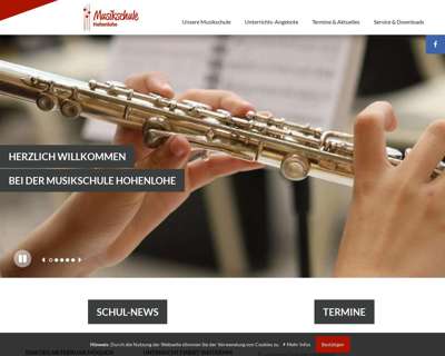 Screenshot (small) http://www.musikschule-hohenlohe.de