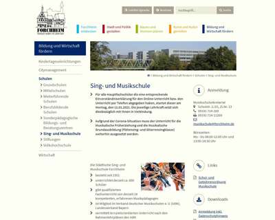 Screenshot (small) http://www.forchheim.de/musikschule