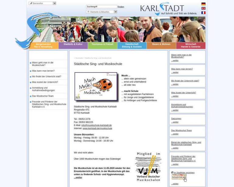 Screenshot (middle) http://www.karlstadt.de/musikschule