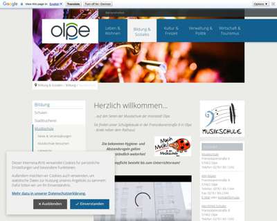 Screenshot (small) http://www.musikschule-olpe.de