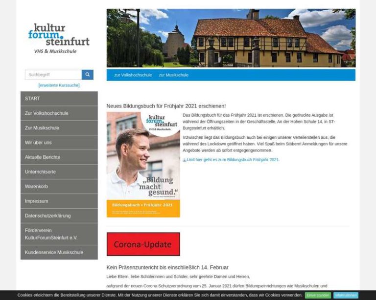Screenshot (middle) http://www.kulturforumsteinfurt.de