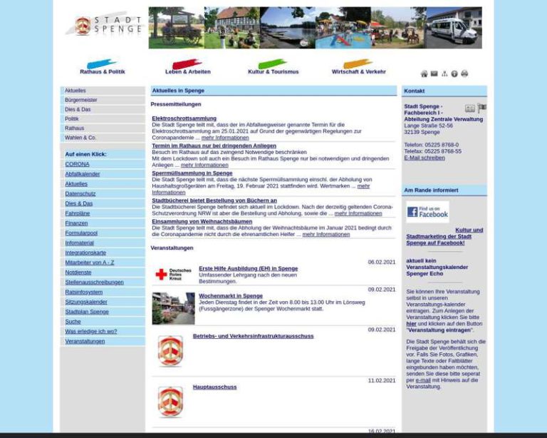 Screenshot (middle) http://www.spenge.de