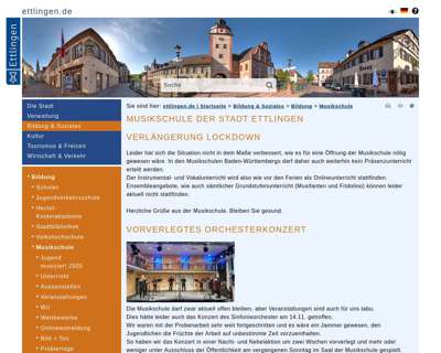 Screenshot (small) http://www.musikschule-ettlingen.de