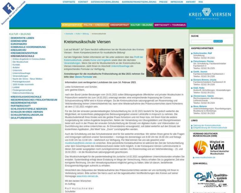 Screenshot (middle) http://www.kreismusikschule-viersen.de